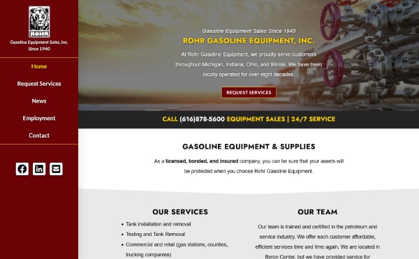 Rohr Equipment Website Design