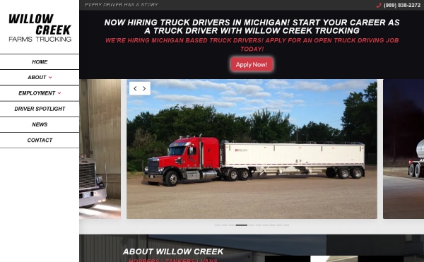 Willow Creek Trucking Website Design