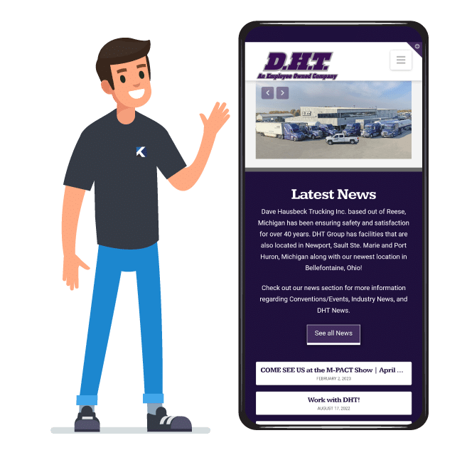Mobile version of DHT Trucking company website design